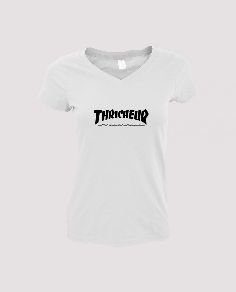 la-ligne-shop-t-shirt-blanc-femme-detournement-de-logo-thrasher-magasine-thricheur-malhonnete