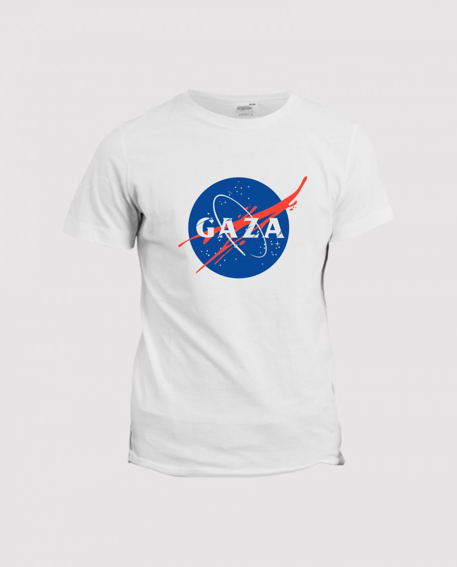 la-ligne-shop-t-shirt-blnac-homme-soutien-a-gaza-detournement-logo-nasa
