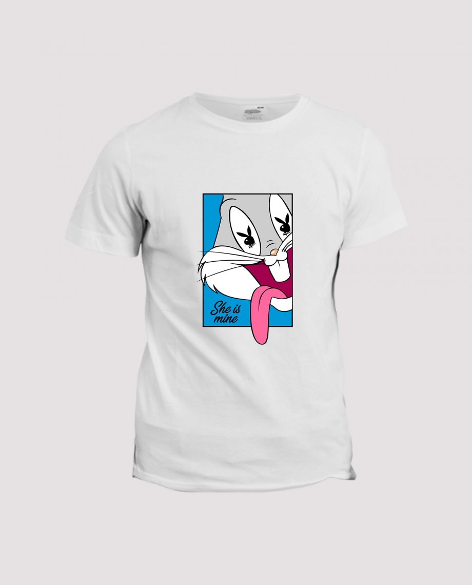 la-ligne-shop-t-shirt-blanc-homme-bugs-bunny-she-is-mine-logo-play-boy-collab-pixgoodies