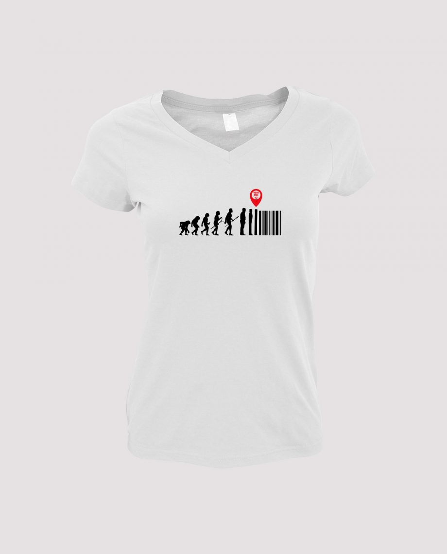 la-ligne-shop-t-shirt-blanc-femme-evolution-de-l-homme-code-bar-produit-vous-etes-ici