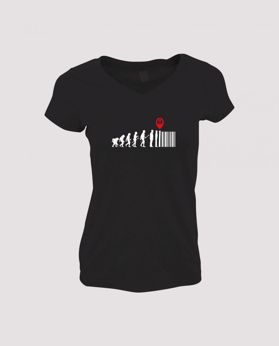 la-ligne-shop-t-shirt-noir-femme-evolution-de-l-homme-code-bar-produit-vous-etes-ici