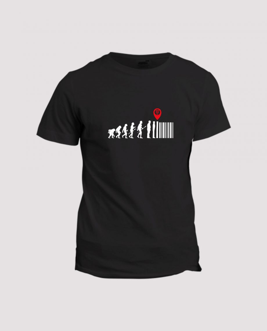 la-ligne-shop-t-shirt-noir-homme-evolution-de-l-homme-code-bar-produit-vous-etes-ici