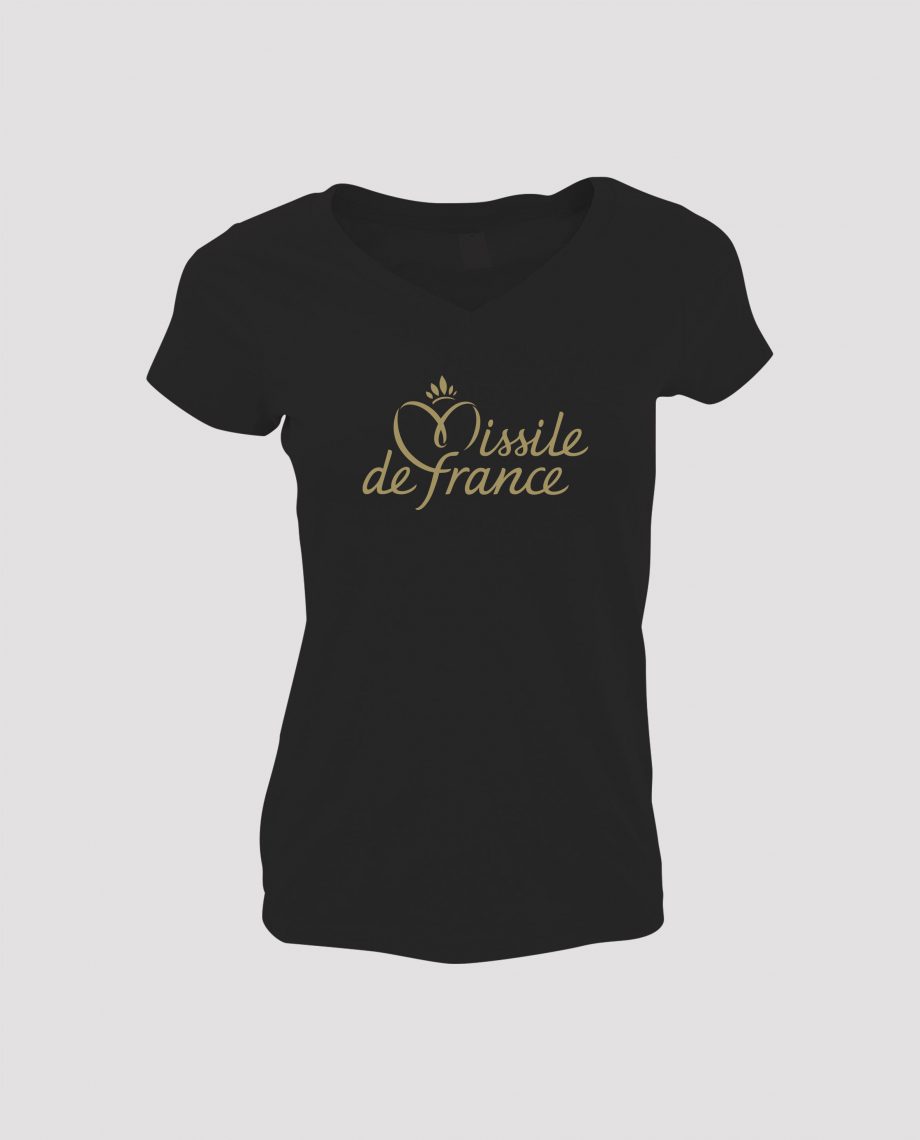 la-ligne-shop-t-shirt-noir-femme-col-v-missile-de-france-miss-france-logo-detournement-miss-ile-de-france-2021