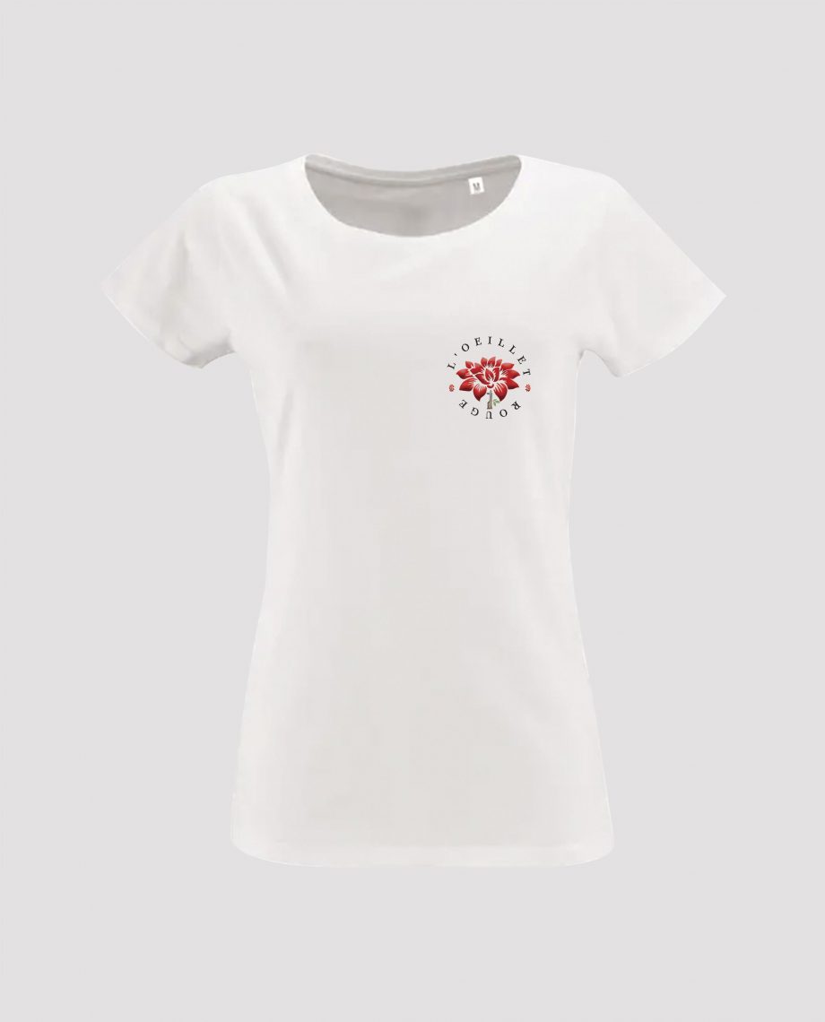la-ligne-shop-t-shirt-blanc-femme-oeillet-rouge-logo-fleur