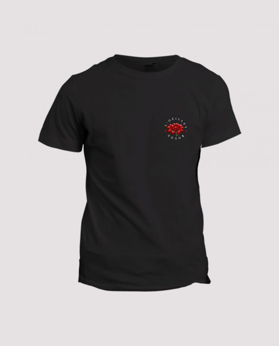 la-ligne-shop-t-shirt-noir-homme-collab-l-oeillet-rouge-logo-fleur